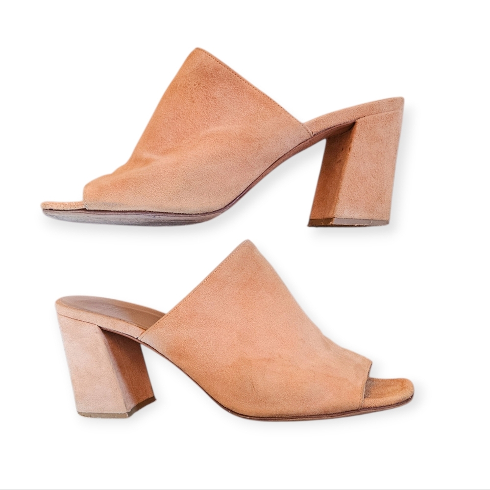 Maryam Nassir Zadeh Penelope Tan Suede Heeled Mules Size 38